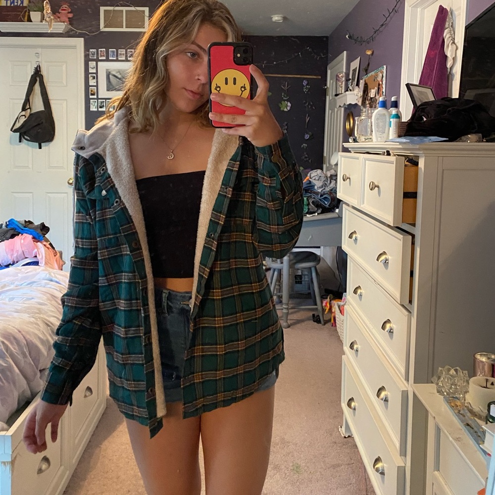 Sherpa lines flannel coat